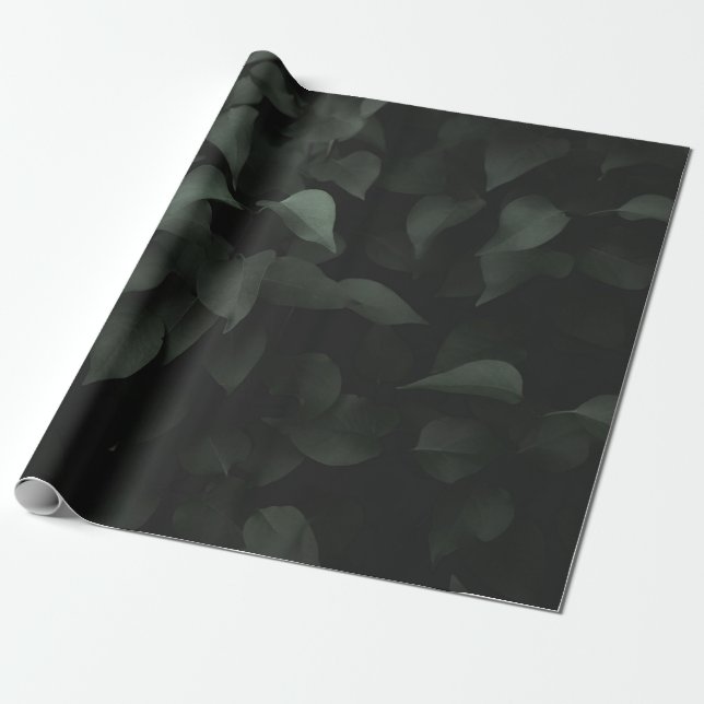 GREEN LEAF PLANT WRAPPING PAPER (Unrolled)