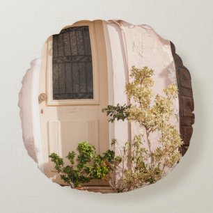 GREEN LEAF PLANTS ROUND CUSHION