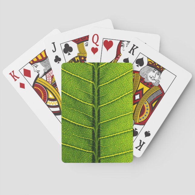 Green leaf playing cards (Back)