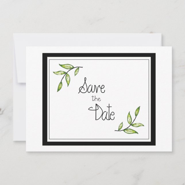 Green Leaf  Save The Date (Front)