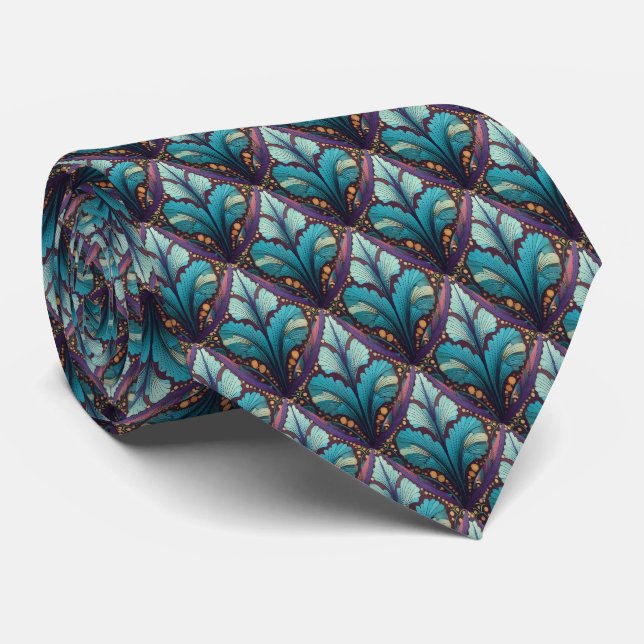 Green Leaf Scales Tie (Rolled)