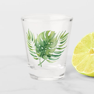 Green leaf shot glass