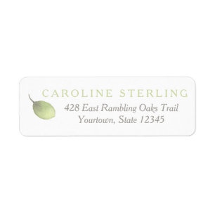 Green Leaf Simplicity Return Address Labels