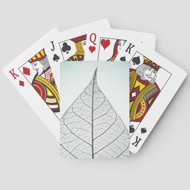 Green Leaf Skeleton Playing Cards (Back)