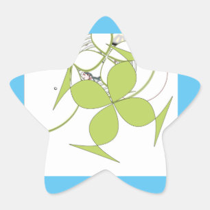 Green Leaf  Star Sticker