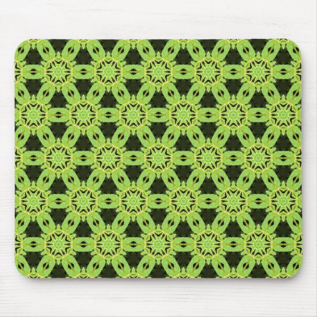 Green Leaf Terrazzo pattern Mouse Mat (Front)