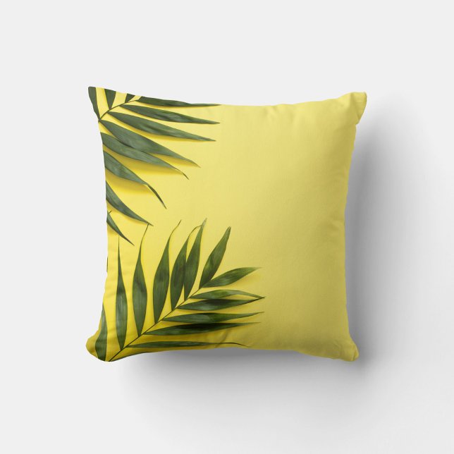 Green Leaf Throw Pillow (Creator Uploaded)