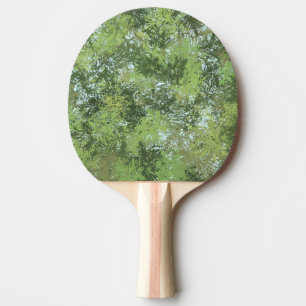 Green Leaf Trees With Blue Sky Peaking Through Art Ping Pong Paddle