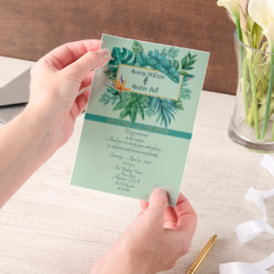 Green Leaf Tropical After Wedding Invitation
