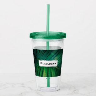 Green Leaf Tropical Forest Nature Photo Acrylic Tumbler