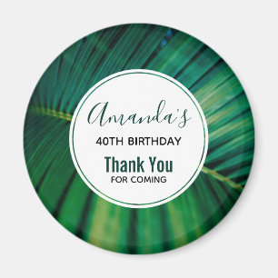 Green Leaf Tropical Forest Nature Photo Birthday Magnet