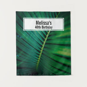 Green Leaf Tropical Forest Nature Photo Birthday Tapestry