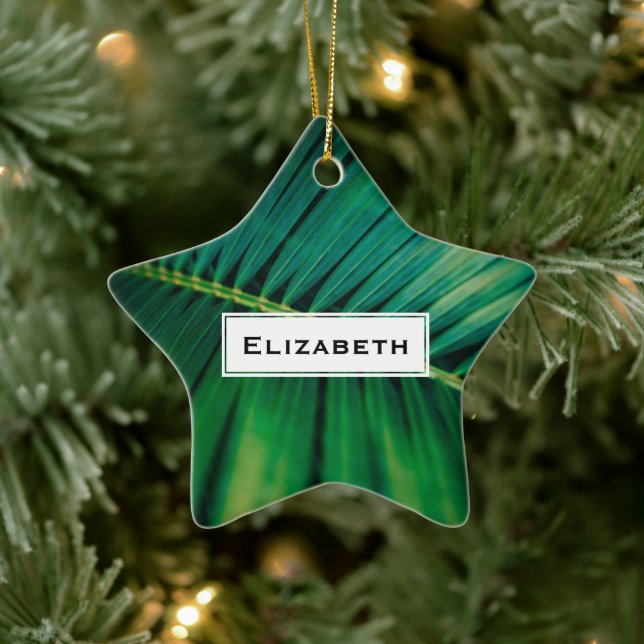 Green Leaf Tropical Forest Nature Photo Ceramic Tree Decoration (Tree)