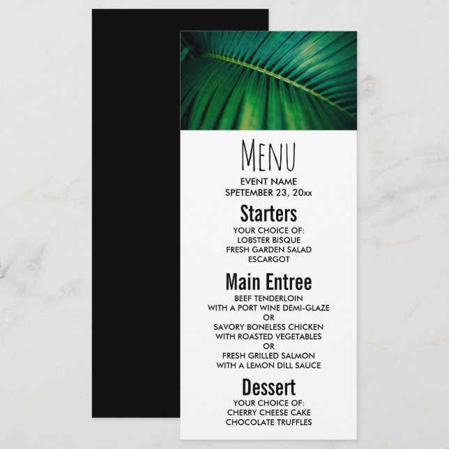 Green Leaf Tropical Forest Nature Photo Invitation (Front/Back)