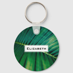 Green Leaf Tropical Forest Nature Photo Key Ring