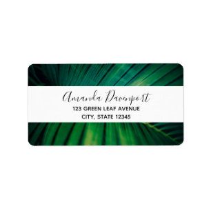 Green Leaf Tropical Forest Nature Photo Label