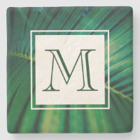 Green Leaf Tropical Forest Nature Photo Monogram