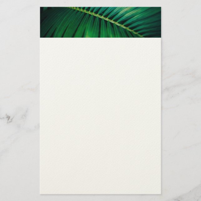 Green Leaf Tropical Forest Nature Photo Stationery (Front)