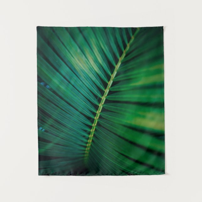Green Leaf Tropical Forest Nature Photo Tapestry (Front)