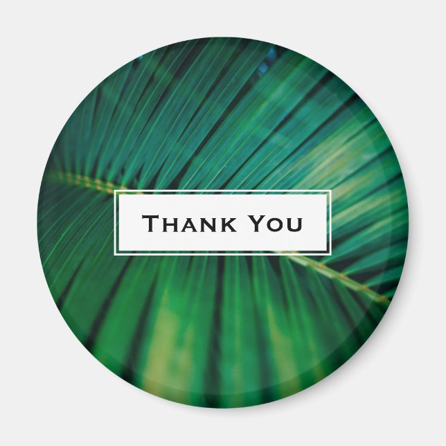 Green Leaf Tropical Forest Nature PhotoThank You Magnet (Front)