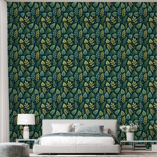  "Green leaf wallpaper" Wallpaper (Bedroom)