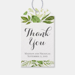 Green Leaf Wedding Favour Gift Tags Rustic Greener
