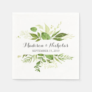 Green Leaf Wedding Napkins, Rustic Greenery Napkin