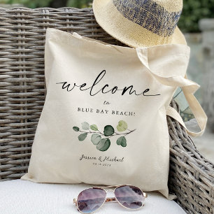 Green Leaf Welcome Favour Tote Bag