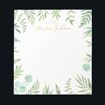 Green Leaf Wreath Personalised Notepad Stationery<br><div class="desc">More pretty Notepads in the Little Bayleigh Store!</div>