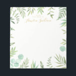 Green Leaf Wreath Personalised Notepad Stationery<br><div class="desc">More pretty Notepads in the Little Bayleigh Store!</div>