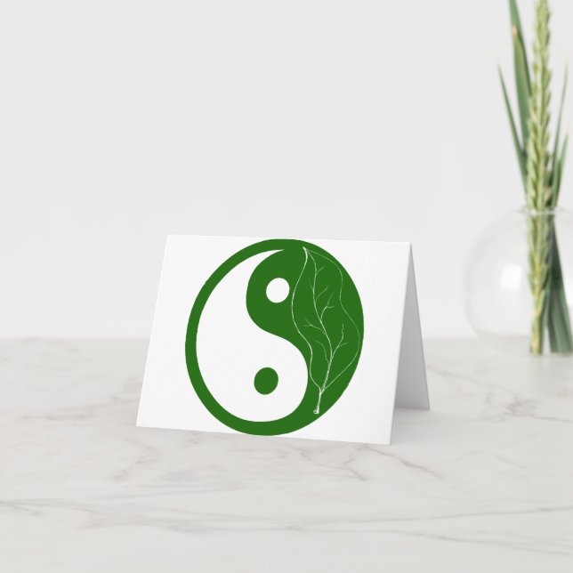 Green Leaf Yin Yang Card (Front)