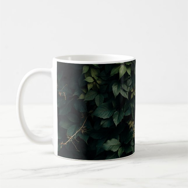 GREEN LEAFED PLANT COFFEE MUG (Left)