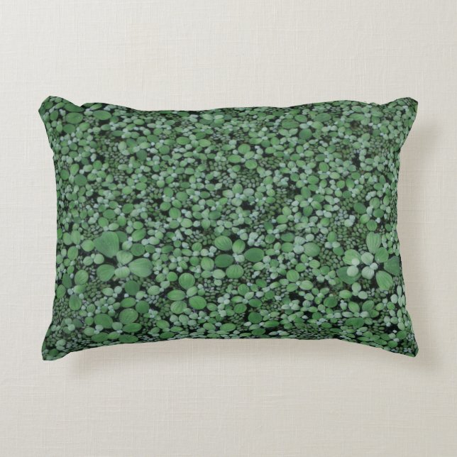 Green leafed plant decorative cushion (Front)