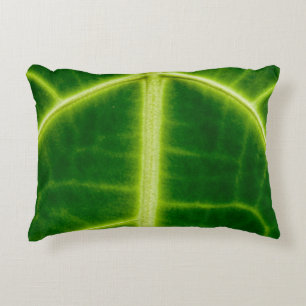 Green-leafed plant decorative cushion