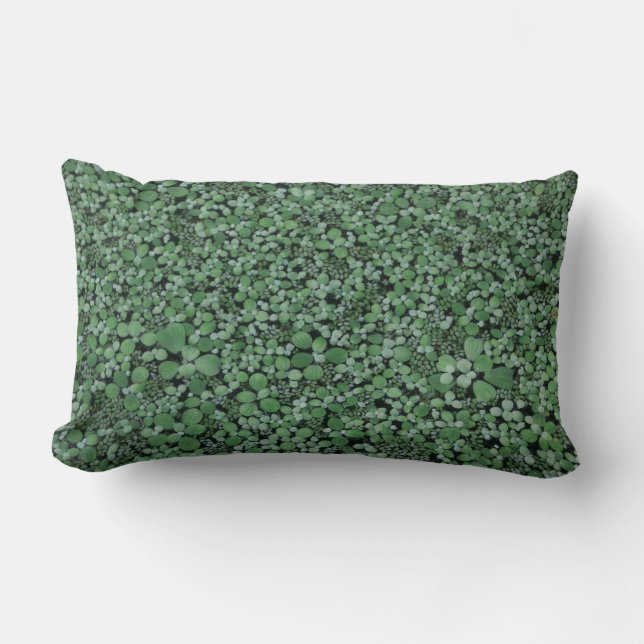 Green leafed plant lumbar cushion (Front)