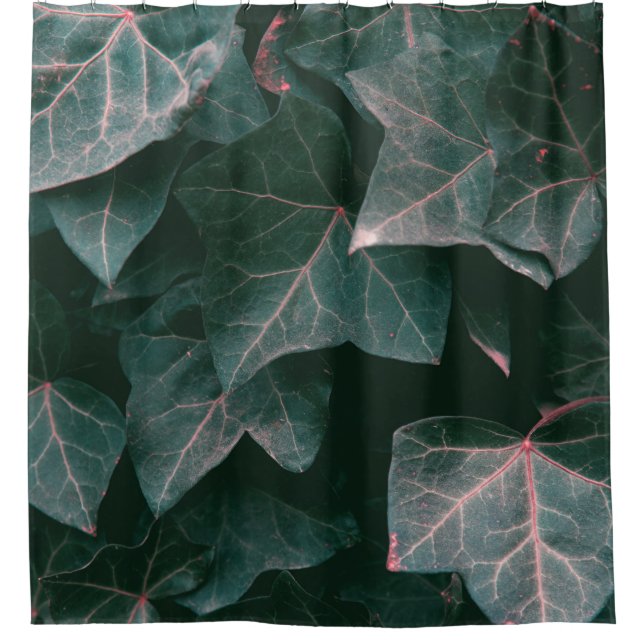 GREEN-LEAFED PLANT SHOWER CURTAIN (Front)