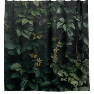 GREEN LEAFED PLANT SHOWER CURTAIN