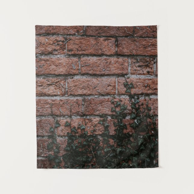 Green-leafed plants near brick wall tapestry (Front)