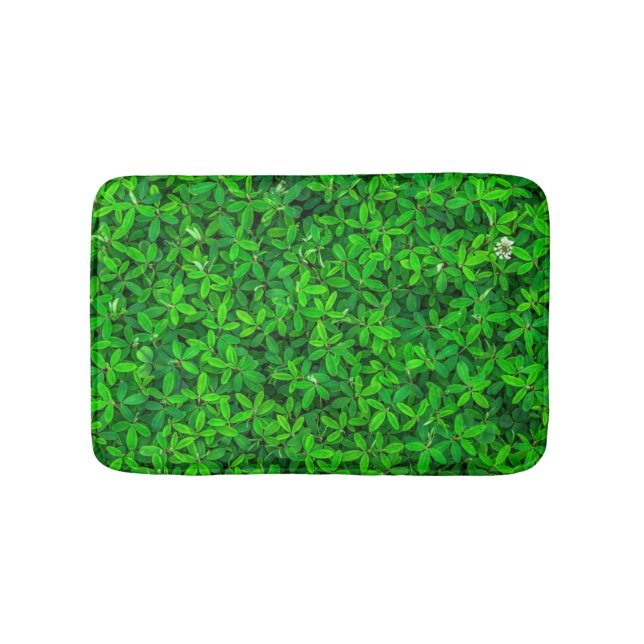 Green-Leafed Plants Texture Bath Mat (Front)
