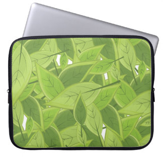 Green Leafs Pattern Laptop Sleeve