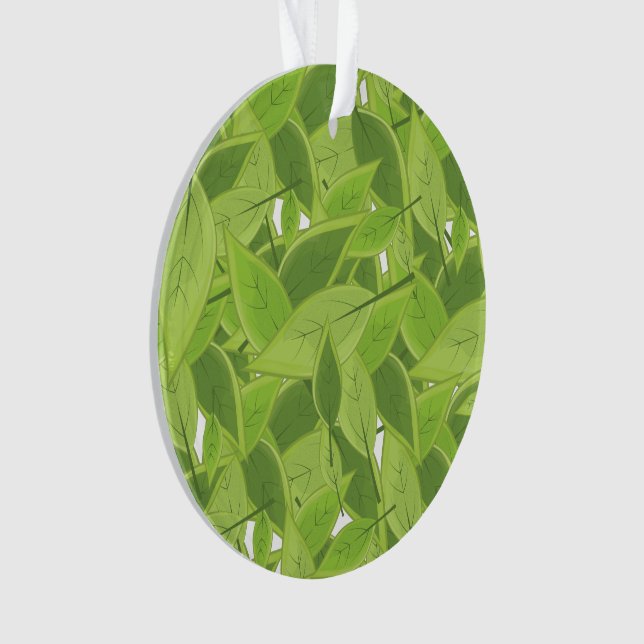 Green Leafs Pattern Ornament (Front)