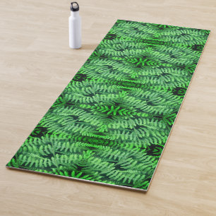 Green Leafy Ferns Abstract       Yoga Mat