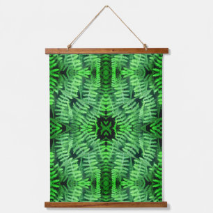 Green Leafy Ferns Nature Abstract       Hanging Tapestry
