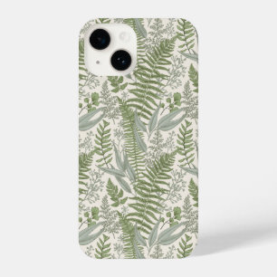 Green Leafy Garden Floral Pattern iPhone 14 Case