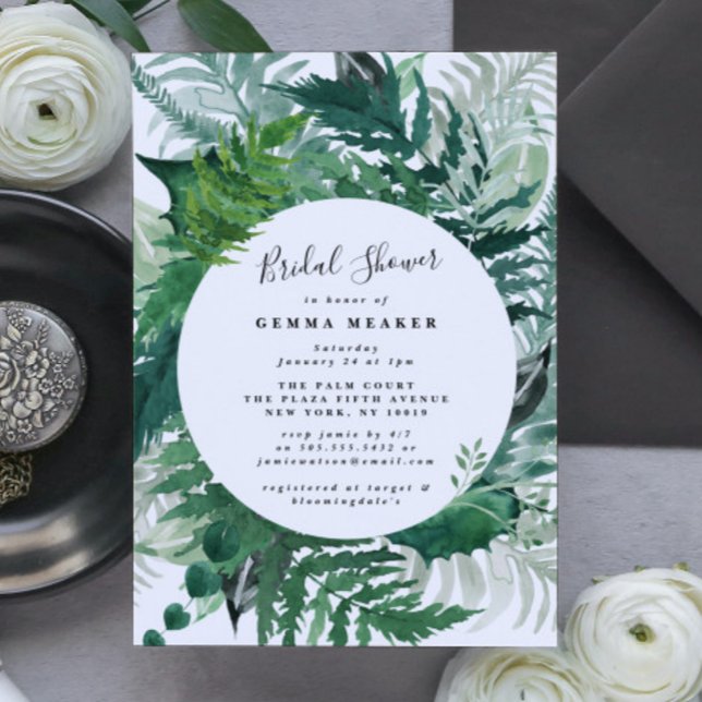 Green Leafy Modern Watercolor Bridal Shower (Creator Uploaded)