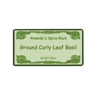 Green Leafy Vines Spice or Canning Jar Label