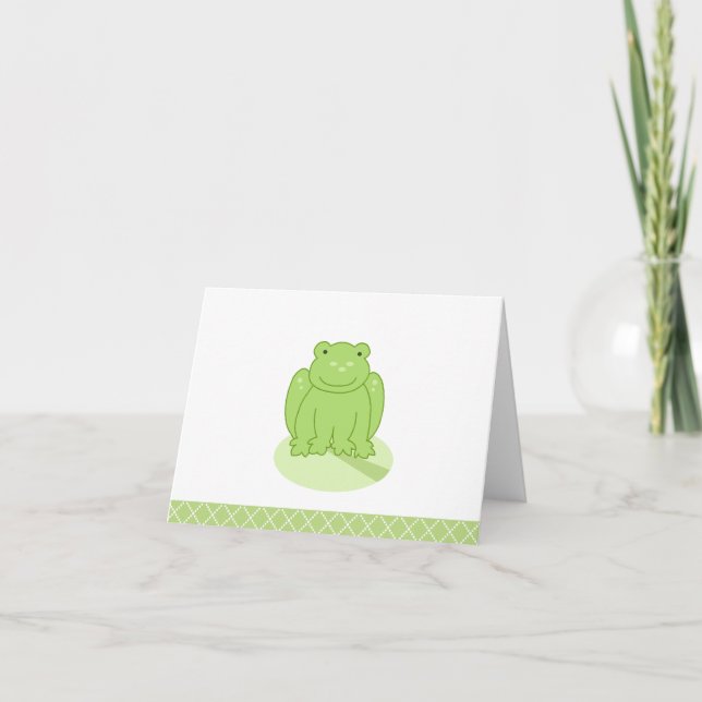 Green Leap Frog Customised Note Card (Front)