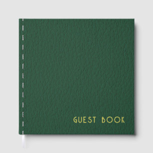 Green Leather Design Guest Book