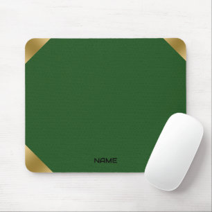 Green leather image print with gold accents mouse mat