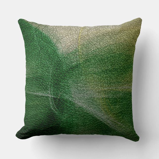 Green Leather Look Cushion (Front)